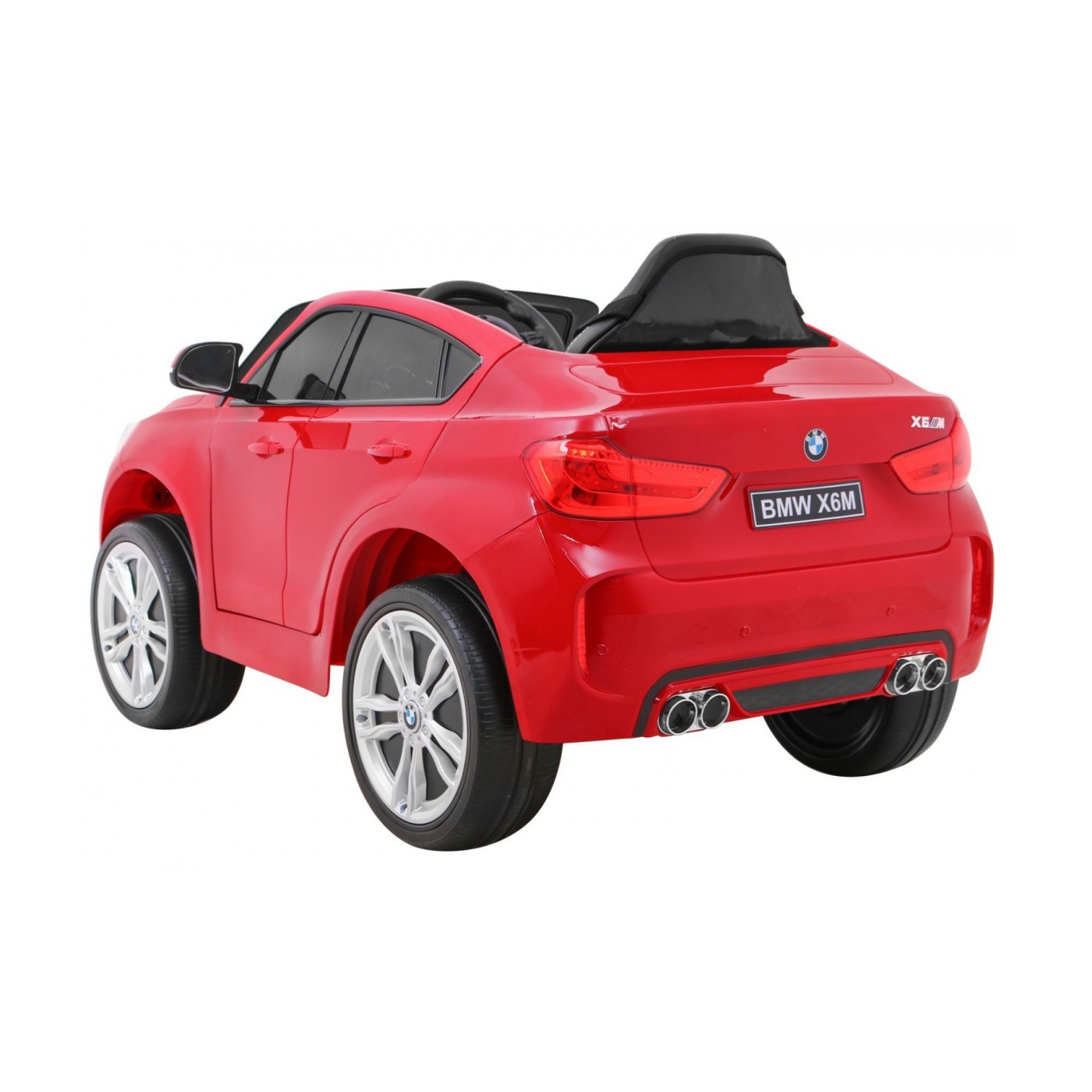 Elektrický lak na dětské auto BMW X6M červený + dálkové ovládání + EVA + pomalý start + audio + LED