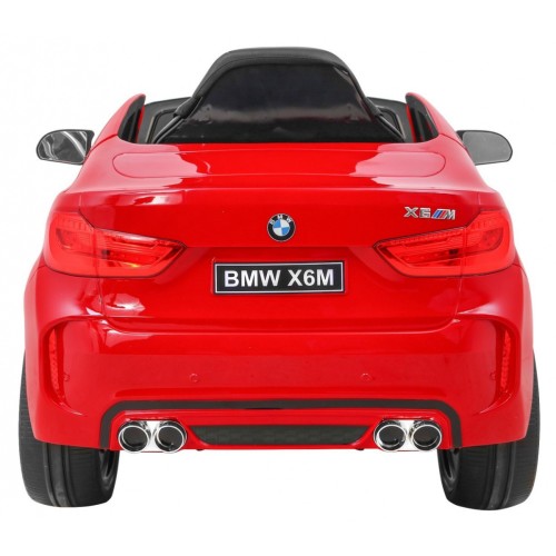 Elektrický lak na dětské auto BMW X6M červený + dálkové ovládání + EVA + pomalý start + audio + LED