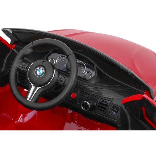 Elektrický lak na dětské auto BMW X6M červený + dálkové ovládání + EVA + pomalý start + audio + LED