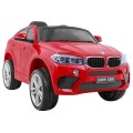 Elektrický lak na dětské auto BMW X6M červený + dálkové ovládání + EVA + pomalý start + audio + LED