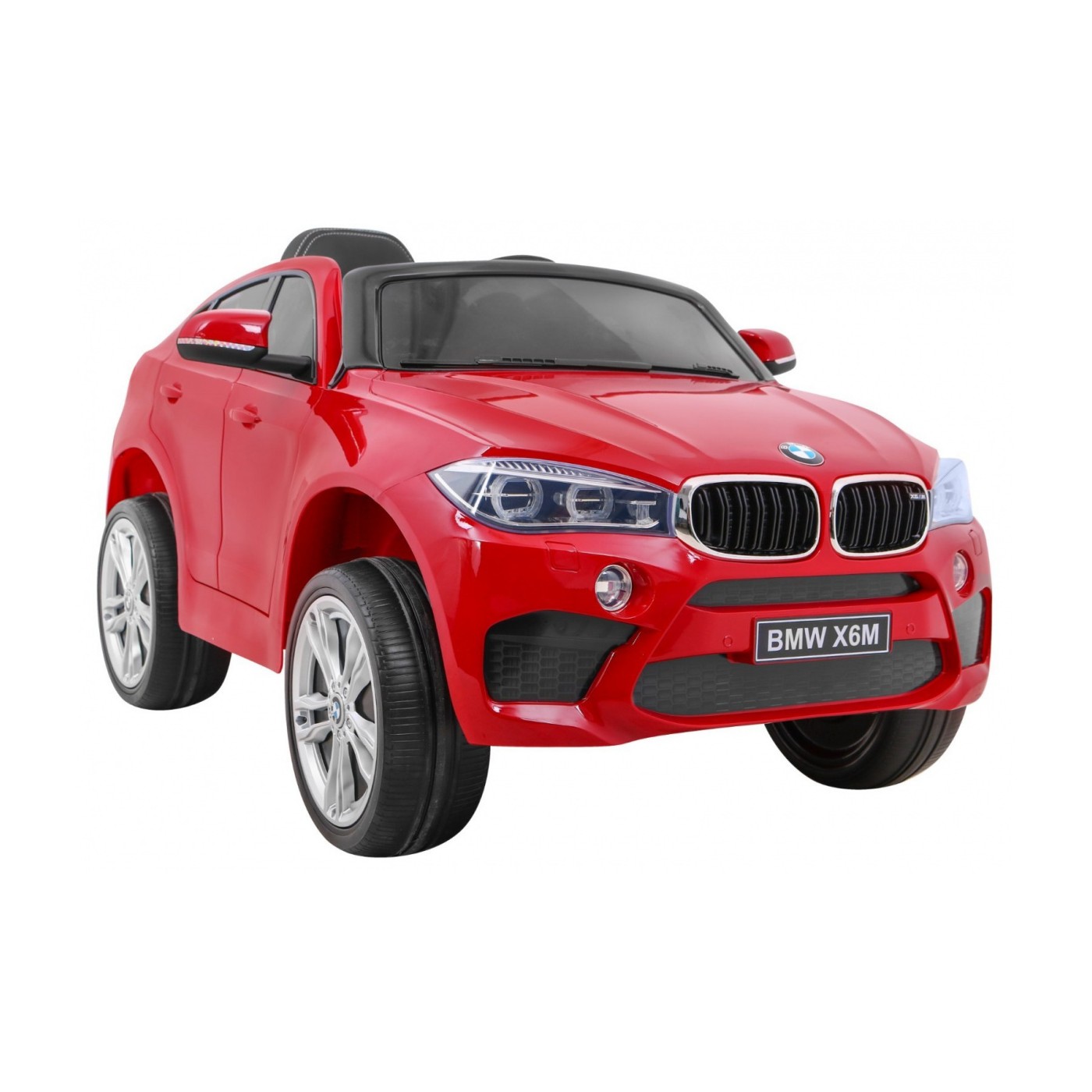 Elektrický lak na dětské auto BMW X6M červený + dálkové ovládání + EVA + pomalý start + audio + LED
