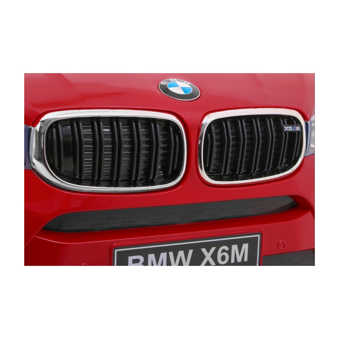 Elektrický lak na dětské auto BMW X6M červený + dálkové ovládání + EVA + pomalý start + audio + LED