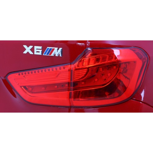 Elektrický lak na dětské auto BMW X6M červený + dálkové ovládání + EVA + pomalý start + audio + LED