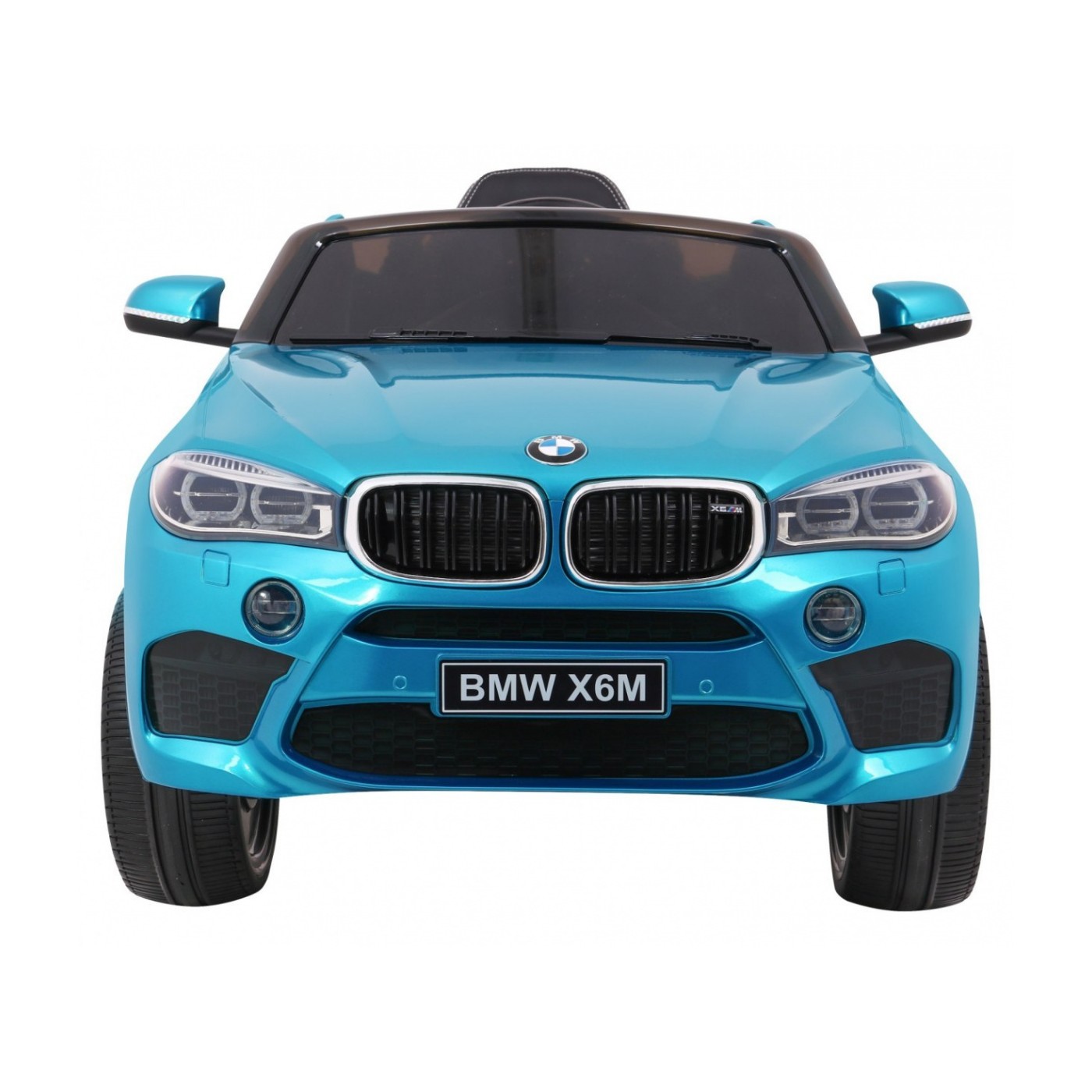 Elektrický lak na dětské auto BMW X6M modrý + dálkové ovládání + EVA + pomalý start + audio + LED