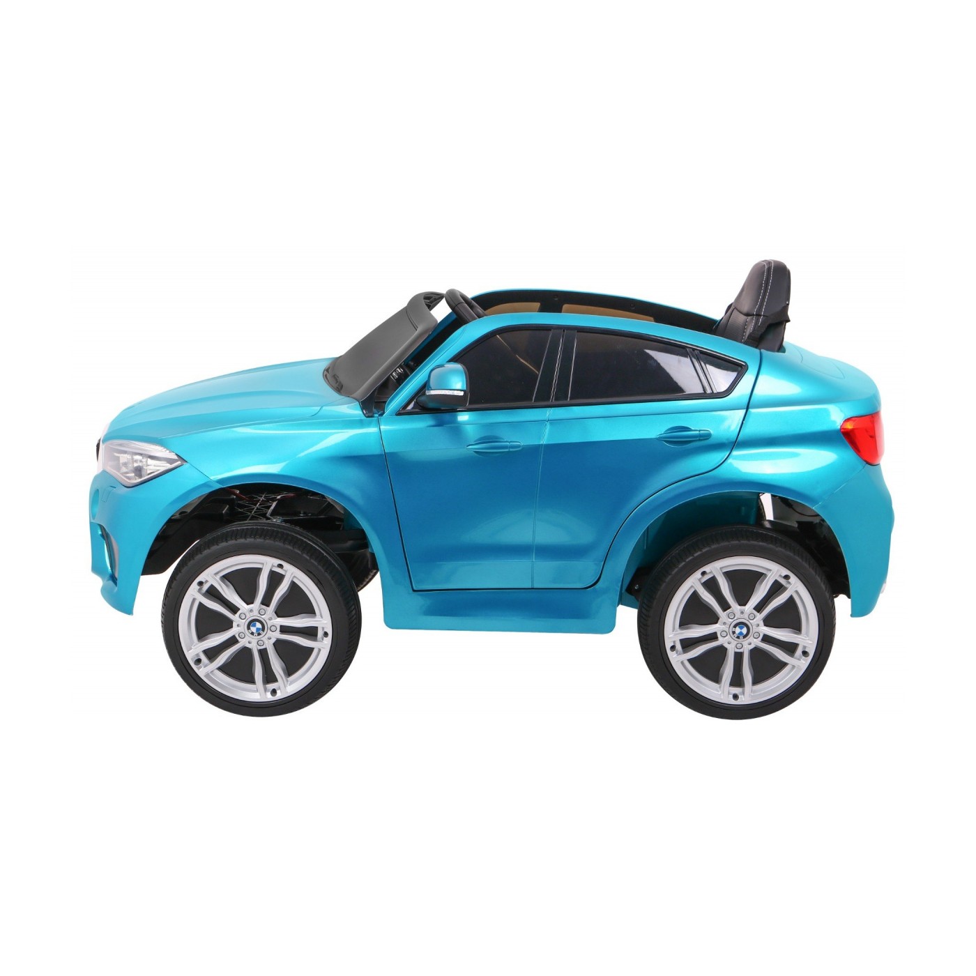 Elektrický lak na dětské auto BMW X6M modrý + dálkové ovládání + EVA + pomalý start + audio + LED