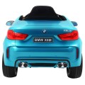Elektrický lak na dětské auto BMW X6M modrý + dálkové ovládání + EVA + pomalý start + audio + LED