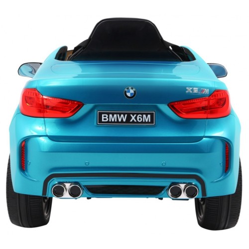 Elektrický lak na dětské auto BMW X6M modrý + dálkové ovládání + EVA + pomalý start + audio + LED