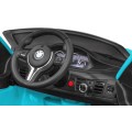 Elektrický lak na dětské auto BMW X6M modrý + dálkové ovládání + EVA + pomalý start + audio + LED