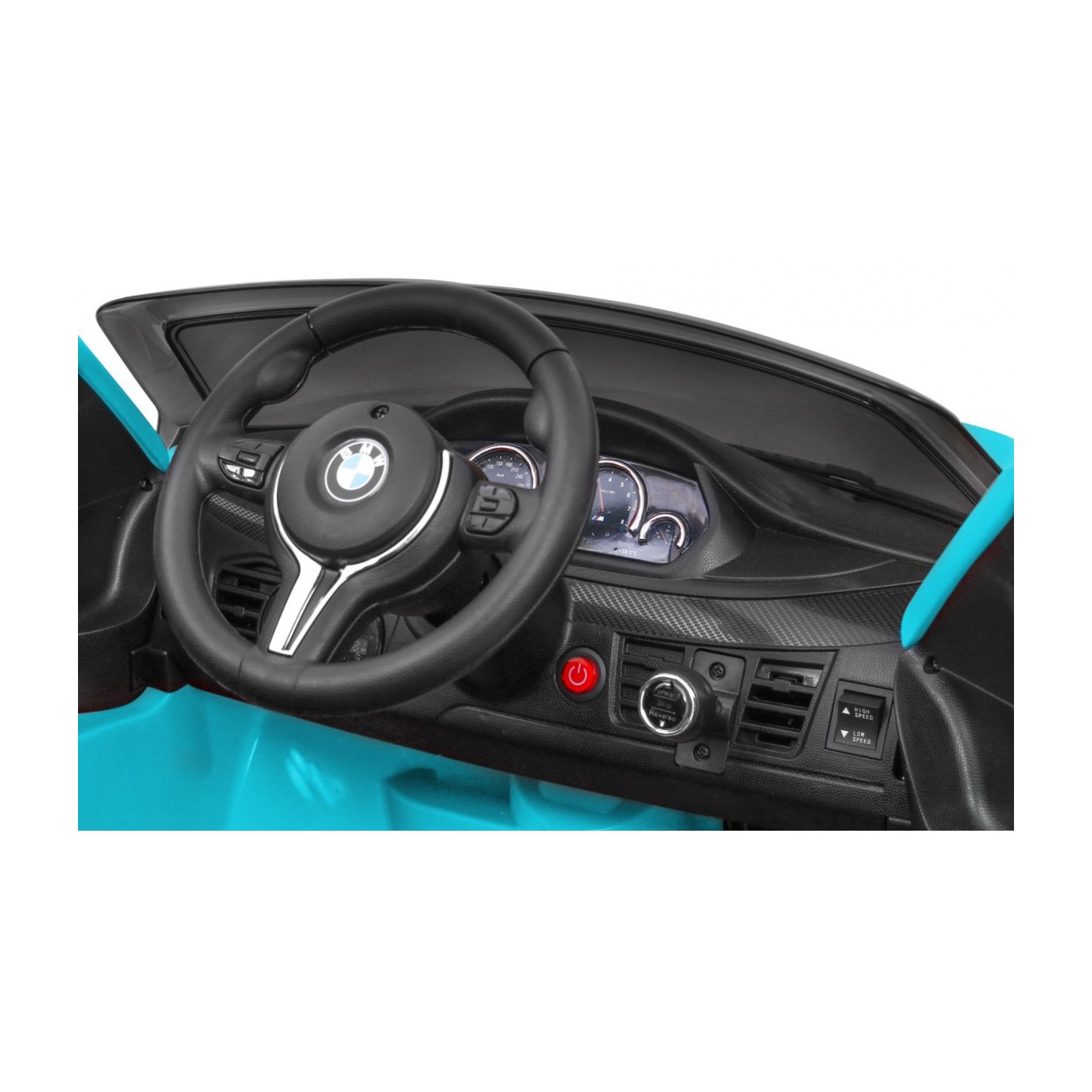 Elektrický lak na dětské auto BMW X6M modrý + dálkové ovládání + EVA + pomalý start + audio + LED