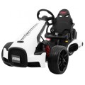 Baterie Go-kart XR-1 Dětské auto Bílá + Nastavitelný volant + Tvarované sedadlo