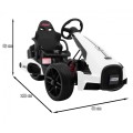 Baterie Go-kart XR-1 Dětské auto Bílá + Nastavitelný volant + Tvarované sedadlo