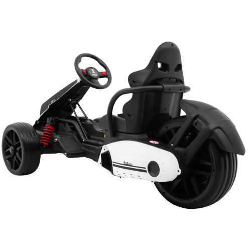 Baterie Go-kart XR-1 Dětské auto Bílá + Nastavitelný volant + Tvarované sedadlo