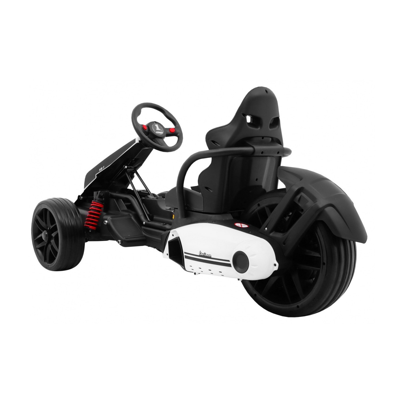 Baterie Go-kart XR-1 Dětské auto Bílá + Nastavitelný volant + Tvarované sedadlo