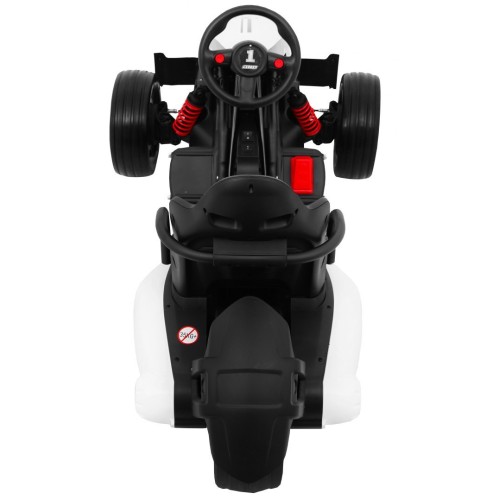 Baterie Go-kart XR-1 Dětské auto Bílá + Nastavitelný volant + Tvarované sedadlo