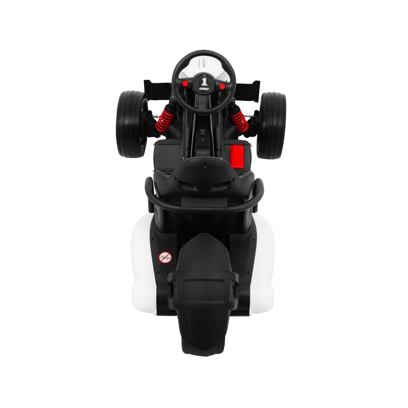 Baterie Go-kart XR-1 Dětské auto Bílá + Nastavitelný volant + Tvarované sedadlo