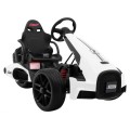 Baterie Go-kart XR-1 Dětské auto Bílá + Nastavitelný volant + Tvarované sedadlo