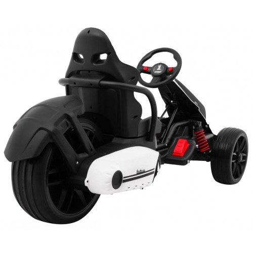 Baterie Go-kart XR-1 Dětské auto Bílá + Nastavitelný volant + Tvarované sedadlo