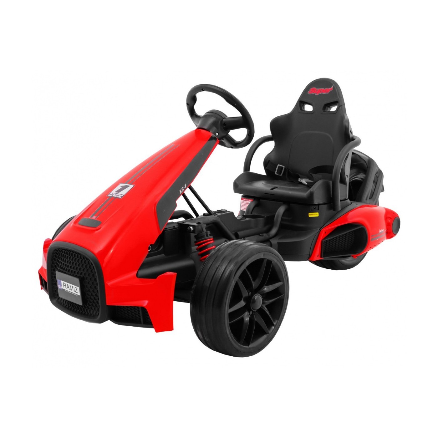 Bateriová motokára Kids XR-1 auto červená + nastavitelný volant + tvarované sedadlo
