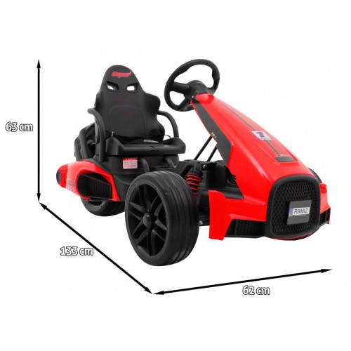 Bateriová motokára Kids XR-1 auto červená + nastavitelný volant + tvarované sedadlo