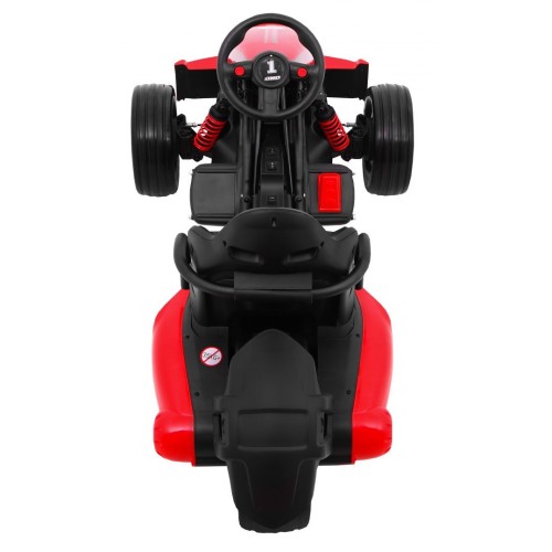 Bateriová motokára Kids XR-1 auto červená + nastavitelný volant + tvarované sedadlo