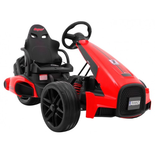Bateriová motokára Kids XR-1 auto červená + nastavitelný volant + tvarované sedadlo