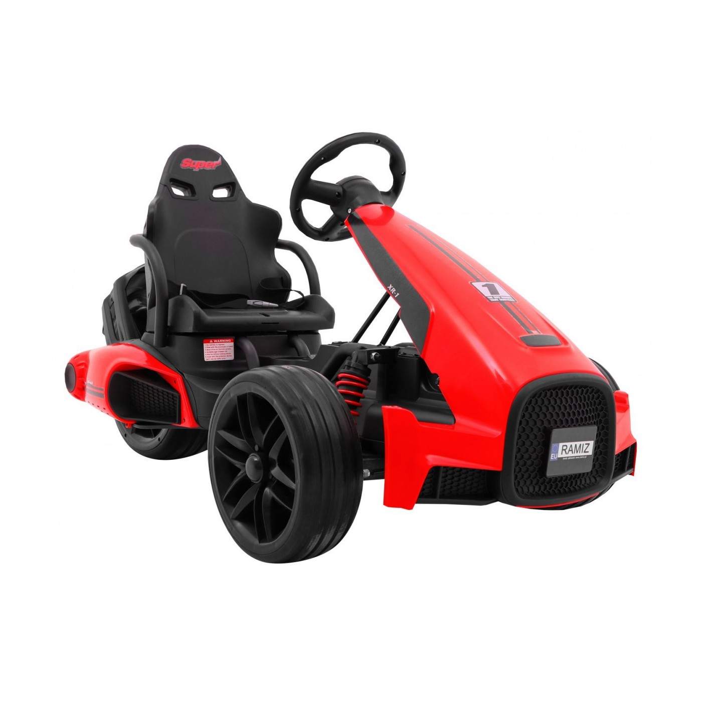 Bateriová motokára Kids XR-1 auto červená + nastavitelný volant + tvarované sedadlo