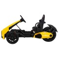 Motokára pro baterii auto XR-1 pro děti žlutý + nastavitelný volant + profilované sedadlo