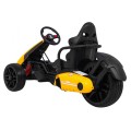 Motokára pro baterii auto XR-1 pro děti žlutý + nastavitelný volant + profilované sedadlo