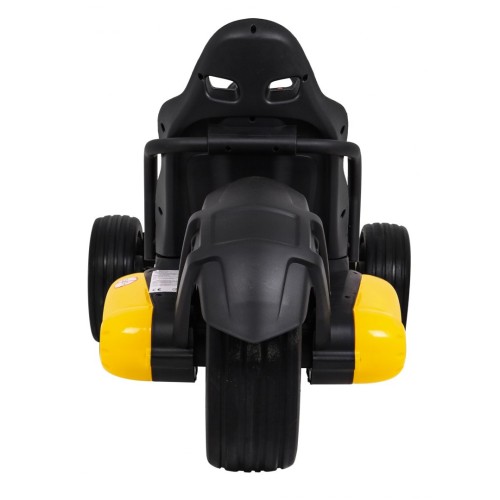 Motokára pro baterii auto XR-1 pro děti žlutý + nastavitelný volant + profilované sedadlo