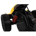 Motokára pro baterii auto XR-1 pro děti žlutý + nastavitelný volant + profilované sedadlo