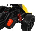 Motokára pro baterii auto XR-1 pro děti žlutý + nastavitelný volant + profilované sedadlo