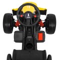 Motokára pro baterii auto XR-1 pro děti žlutý + nastavitelný volant + profilované sedadlo