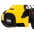 Motokára pro baterii auto XR-1 pro děti žlutý + nastavitelný volant + profilované sedadlo