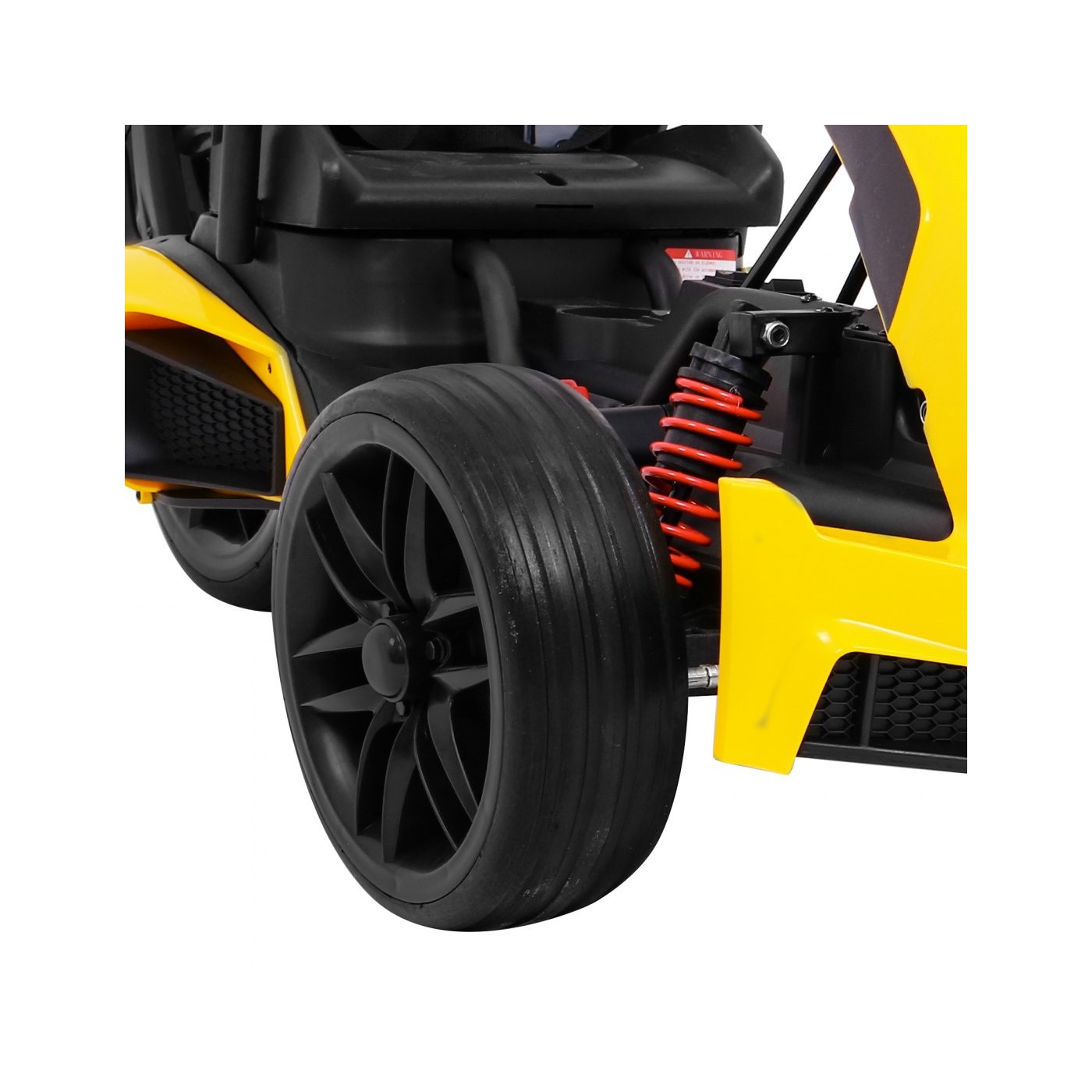 Motokára pro baterii auto XR-1 pro děti žlutý + nastavitelný volant + profilované sedadlo