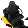Motokára pro baterii auto XR-1 pro děti žlutý + nastavitelný volant + profilované sedadlo