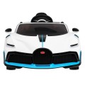 Bugatti Divo dětská autobaterie bílá + dálkové ovládání + EVA + pomalý start + LED MP3