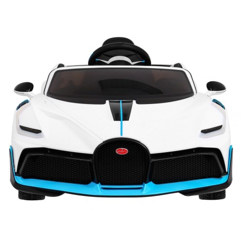 Bugatti Divo dětská autobaterie bílá + dálkové ovládání + EVA + pomalý start + LED MP3