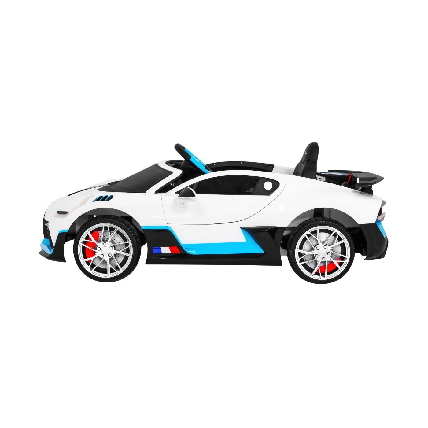 Bugatti Divo dětská autobaterie bílá + dálkové ovládání + EVA + pomalý start + LED MP3