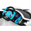 Bugatti Divo dětská autobaterie bílá + dálkové ovládání + EVA + pomalý start + LED MP3