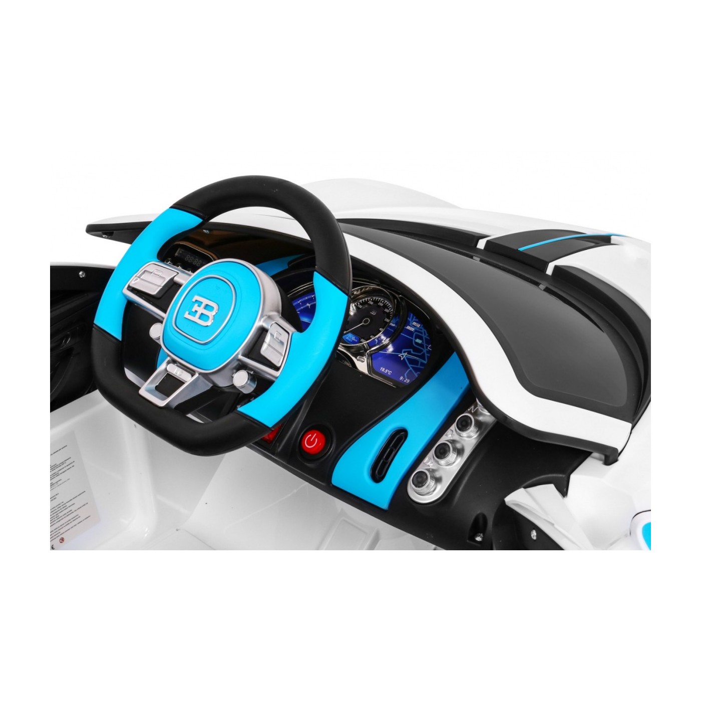 Bugatti Divo dětská autobaterie bílá + dálkové ovládání + EVA + pomalý start + LED MP3