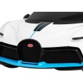 Bugatti Divo dětská autobaterie bílá + dálkové ovládání + EVA + pomalý start + LED MP3