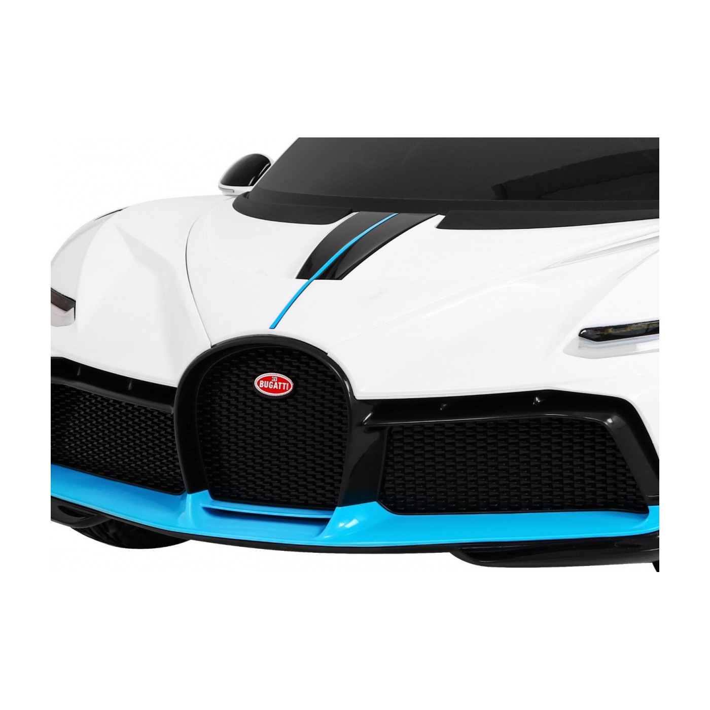 Bugatti Divo dětská autobaterie bílá + dálkové ovládání + EVA + pomalý start + LED MP3