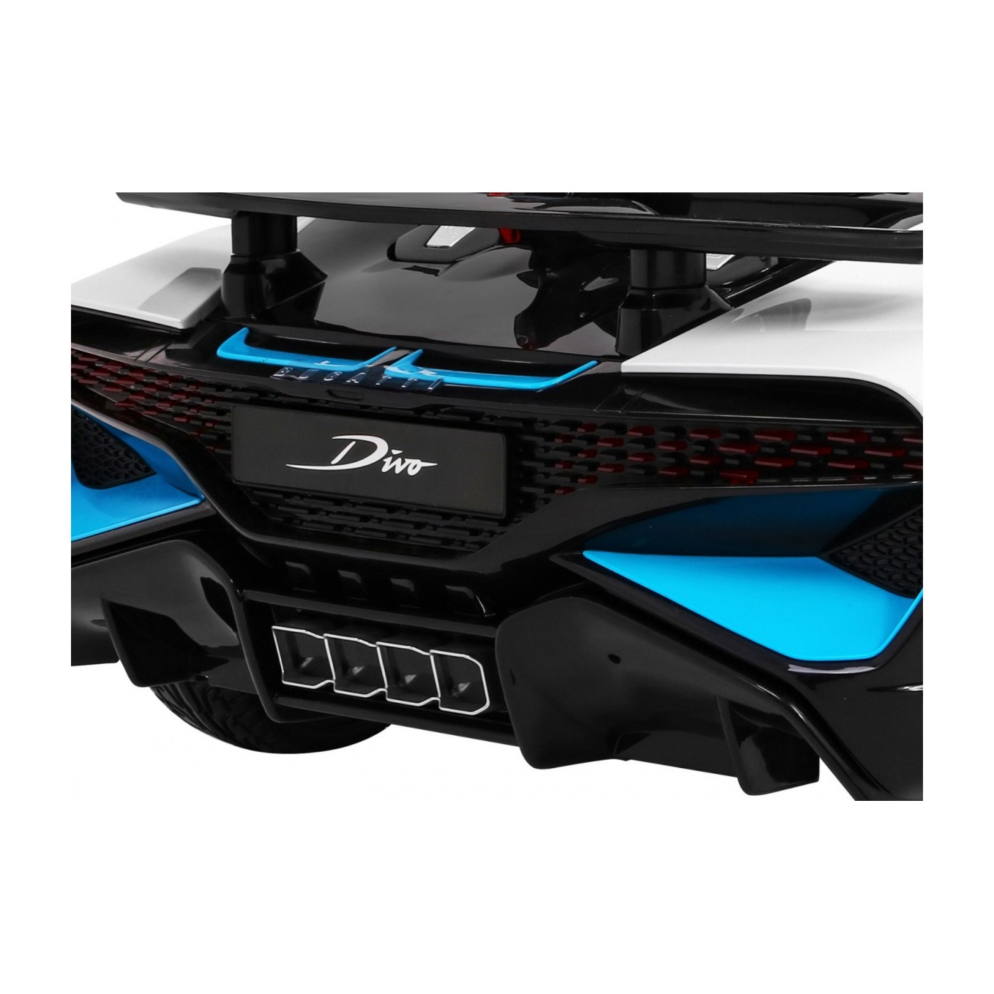 Bugatti Divo dětská autobaterie bílá + dálkové ovládání + EVA + pomalý start + LED MP3