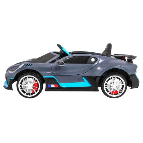 Dětská autobaterie Bugatti Divo šedá + dálkové ovládání + EVA + pomalý start + LED MP3