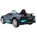 Dětská autobaterie Bugatti Divo šedá + dálkové ovládání + EVA + pomalý start + LED MP3