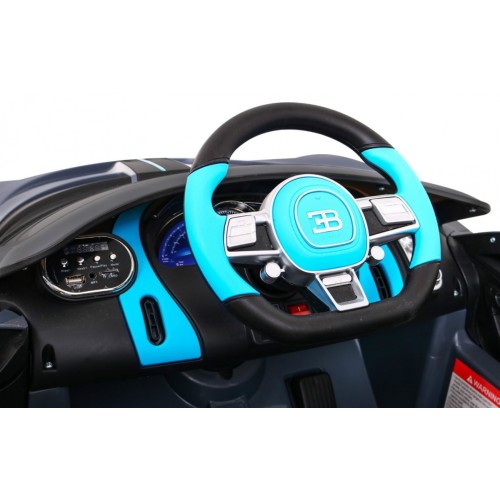 Dětská autobaterie Bugatti Divo šedá + dálkové ovládání + EVA + pomalý start + LED MP3