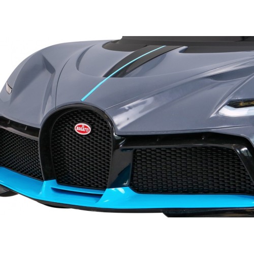 Dětská autobaterie Bugatti Divo šedá + dálkové ovládání + EVA + pomalý start + LED MP3