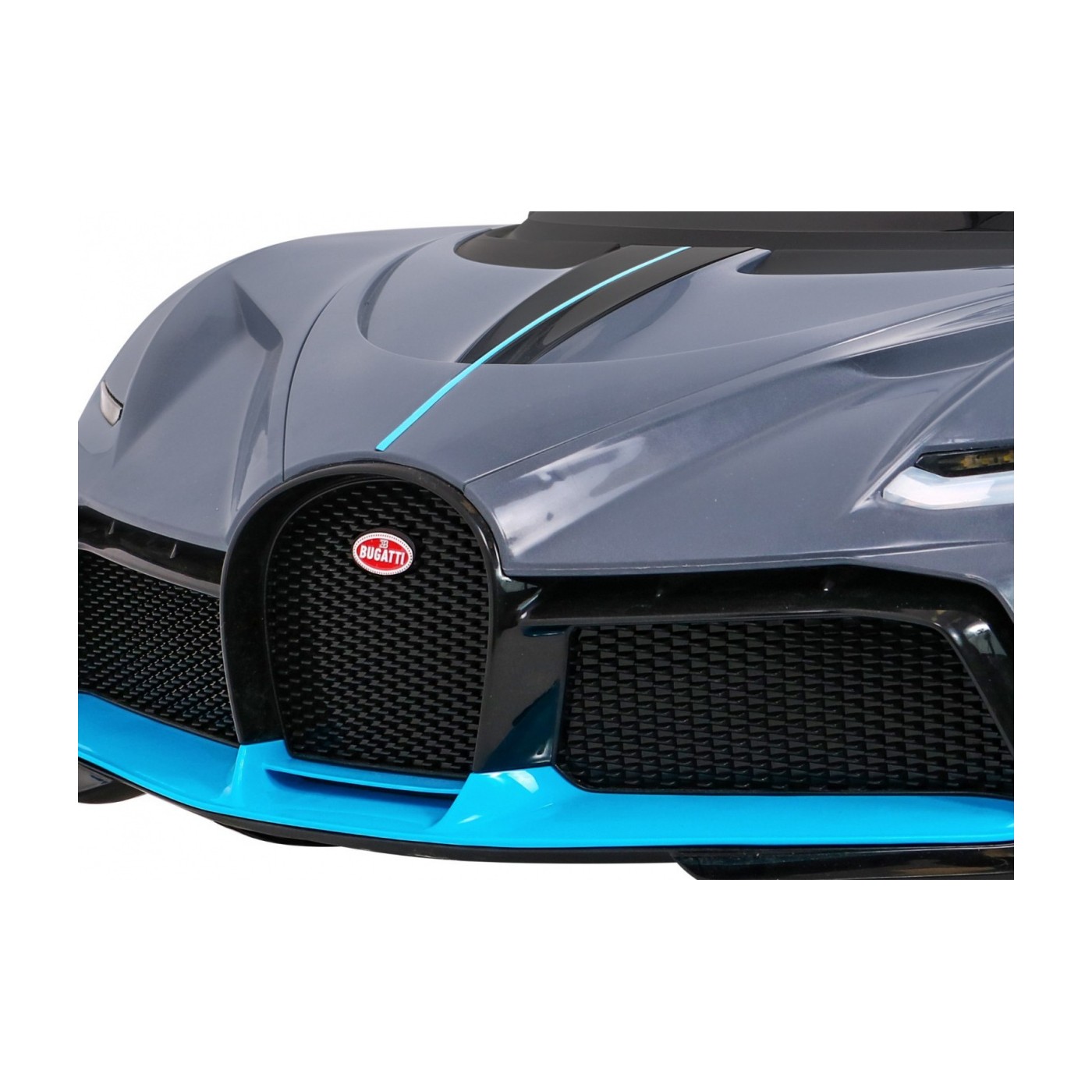 Dětská autobaterie Bugatti Divo šedá + dálkové ovládání + EVA + pomalý start + LED MP3