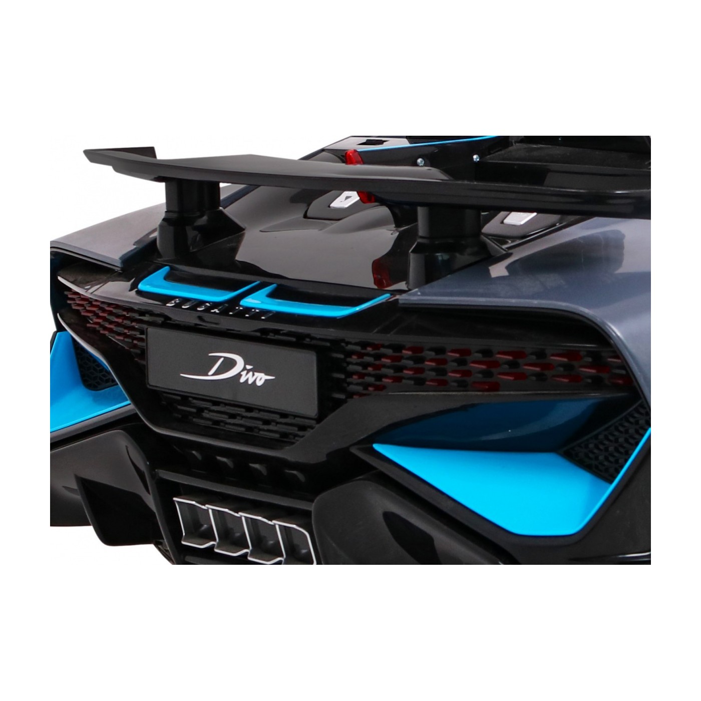 Dětská autobaterie Bugatti Divo šedá + dálkové ovládání + EVA + pomalý start + LED MP3