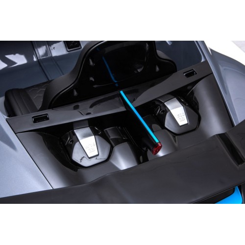 Dětská autobaterie Bugatti Divo šedá + dálkové ovládání + EVA + pomalý start + LED MP3